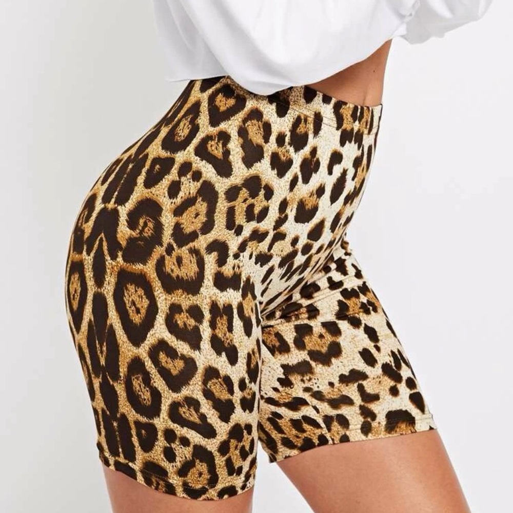 Leopard Stretch Biker Shorts